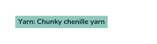 Yarn Chunky chenille yarn